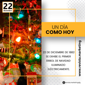22 de diciembre 1882 el primer árbol de Navidad iluminado rm