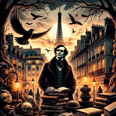 09 de abril 1821 Nace Charles Baudelaire ilustracion ia como el poeta maldito de la literatura francesa