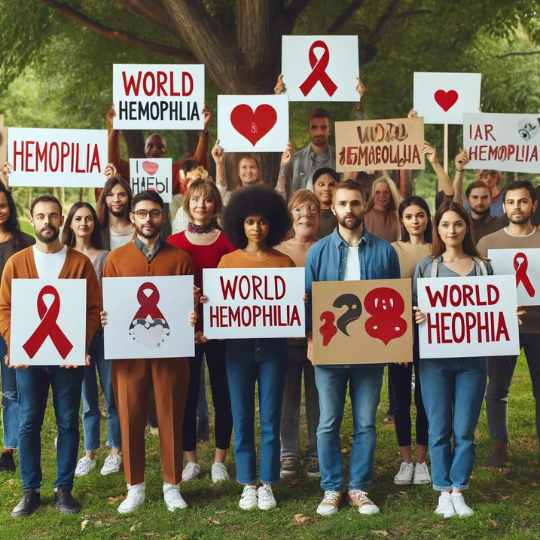Dia Mundial de la Hemofilia gente apoyando