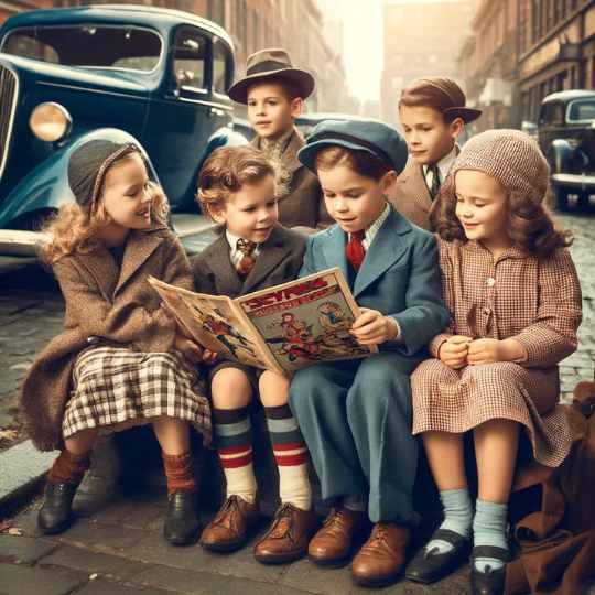 Primera historieta de Superman Niños leyendo