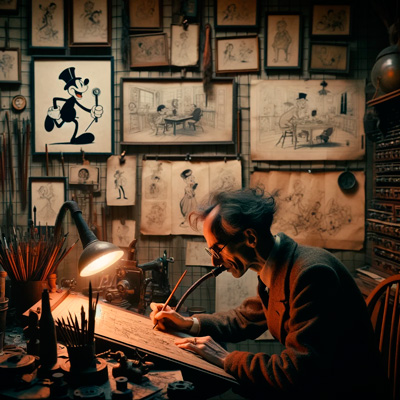 13 de enero 1930 Walt Disney publica la primera tira comica de Mickey Mouse taller de dibujo de 1930