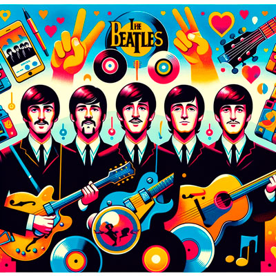 16 de enero Día Internacional de Los Beatles ilustración colorida y vibrante