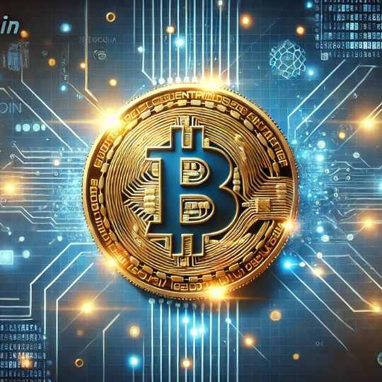 CRIPTOMONEDA BITCOIN IMAGEN IA ILUSTRATIVA REVISTA MARKETING