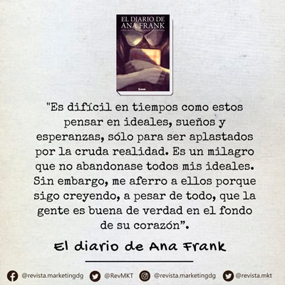 Extracto Diario de Ana Frank en Revista Marketing