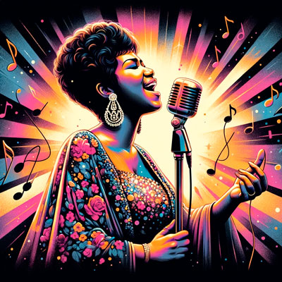 25 de marzo 1942 Nace Aretha Franklin ilustración ia inspiradora
