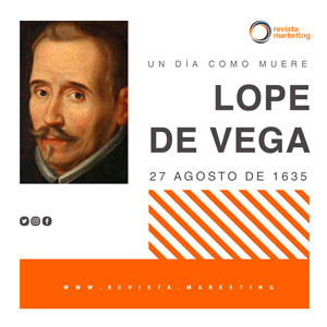 27 de agosto 1635 Muere Lope de Vega